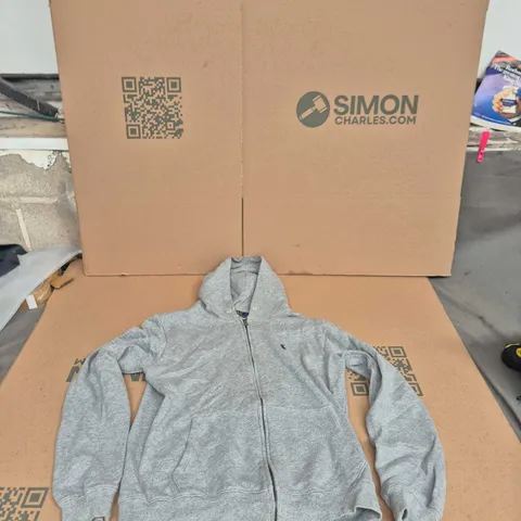 POLO RALPH LAUREN CUSTOM FIT ZIP HOODIE, LIGHT GREY, MEN'S SIZE M