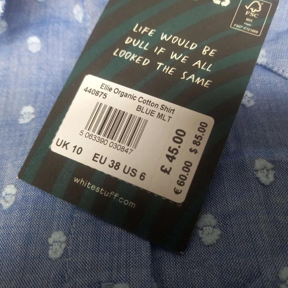 WHITE STUFF ELLIE COTTON SHIRT - UK 10