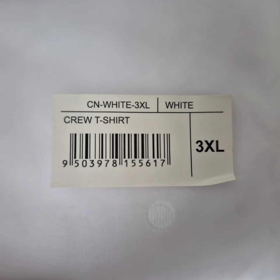 BUILT DIFFERENT WHITE CREW T‑SHIRT 3XL