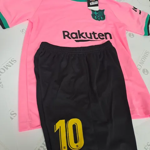 FC BARCELONA FULL AWAY KIT WITH MESSI 10 ON BACK - SIZE 26