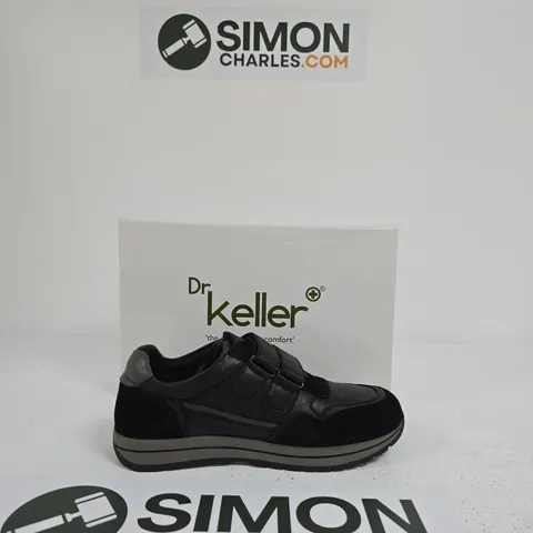 DR KELLER BLACK VELCRO-STRAP SHOES β BOXED SIZE UK 9