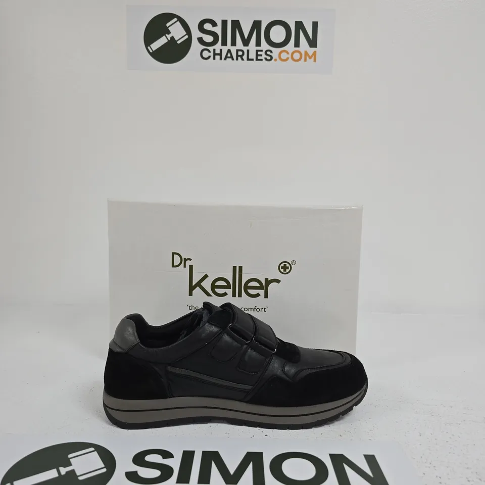 DR KELLER BLACK VELCRO-STRAP SHOES – BOXED SIZE UK 9