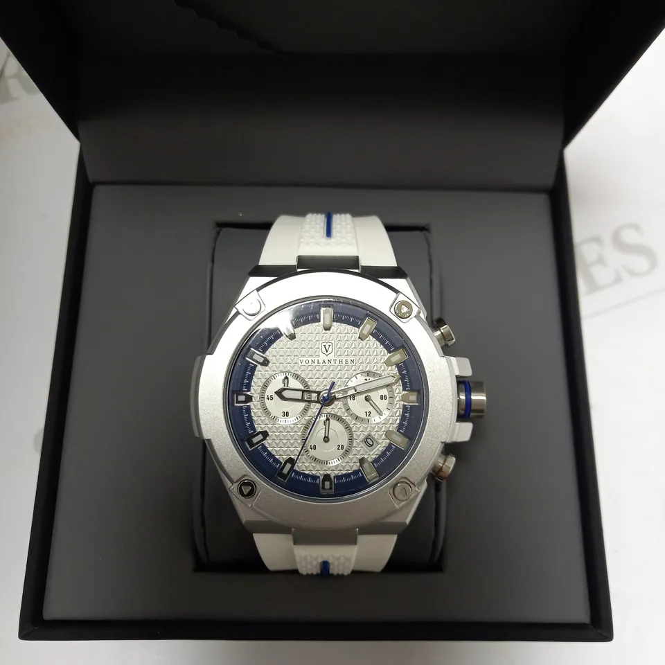 VONLANTHEN TRIPLE DIAL RUBBER STRAP WATCH
