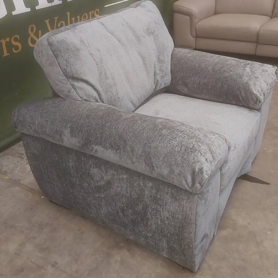 DESIGNER SALERNO FABRIC UPHOLSTERED ARMCHAIR