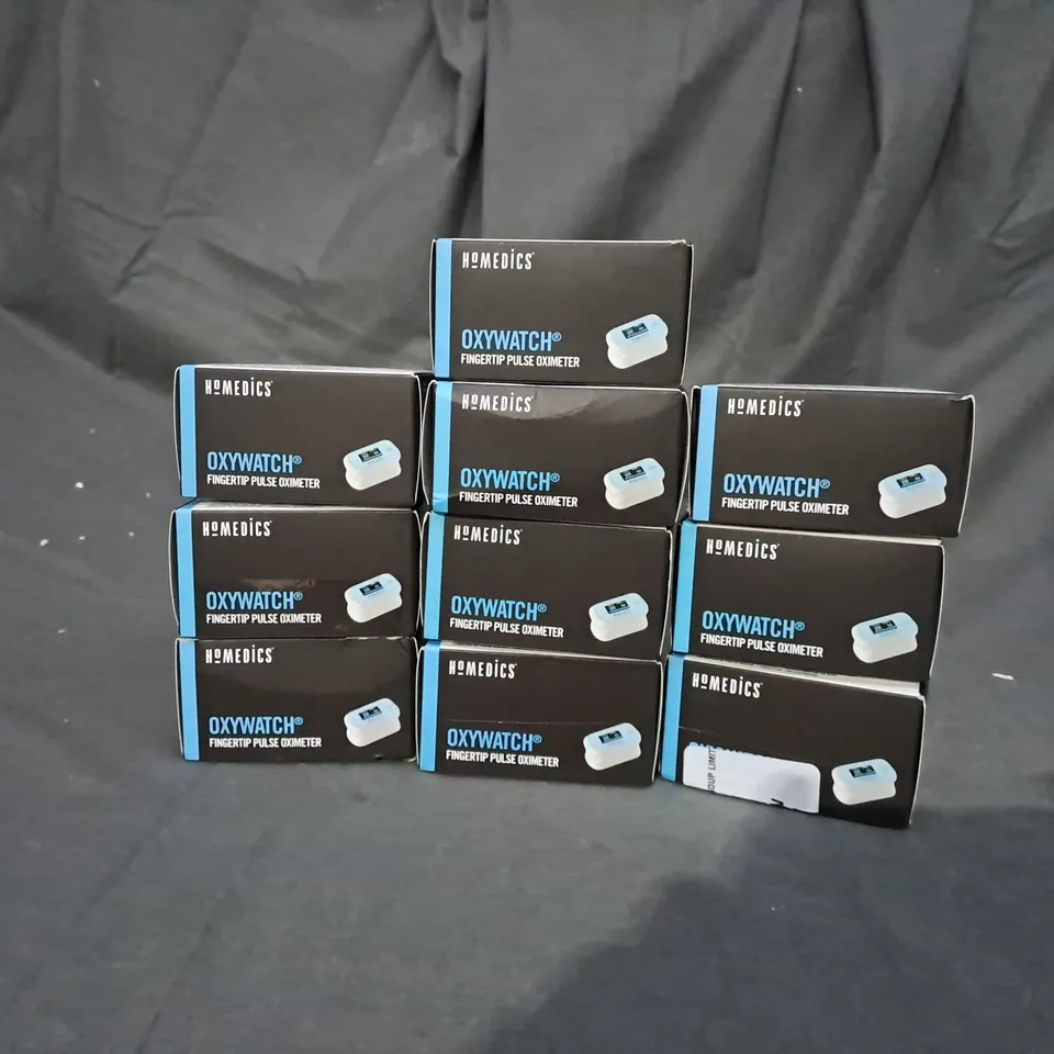 APPROXIMATELY 10 BOXED HOMEDICS OXYWATCH FINGERTIP PULSE OXIMETER 