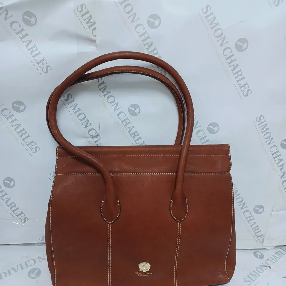 PAUL COSTELLOE BROWN LEATHER BAG