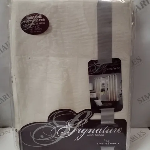 BRAND NEW GAVENO CAVAILIA SIGNATURE AVIV FULLY LINED CURTAINS 167×183CM - CREAM