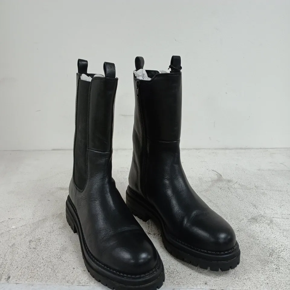 MODA IN PELLE GIALA LEATHER BOOTS BLACK SIZE 7