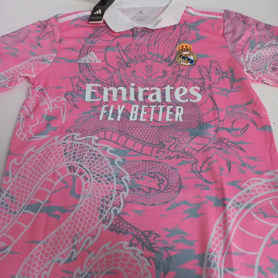 REAL MADRID PINK AWAY FOOTBALL SHIRT – LARGE