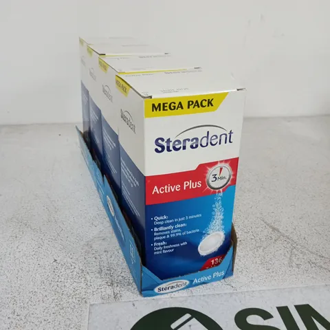 LOT OF 4 STERADENT ACTIVE PLUS MEGA PACKS - 4 X 136 TABLETS
