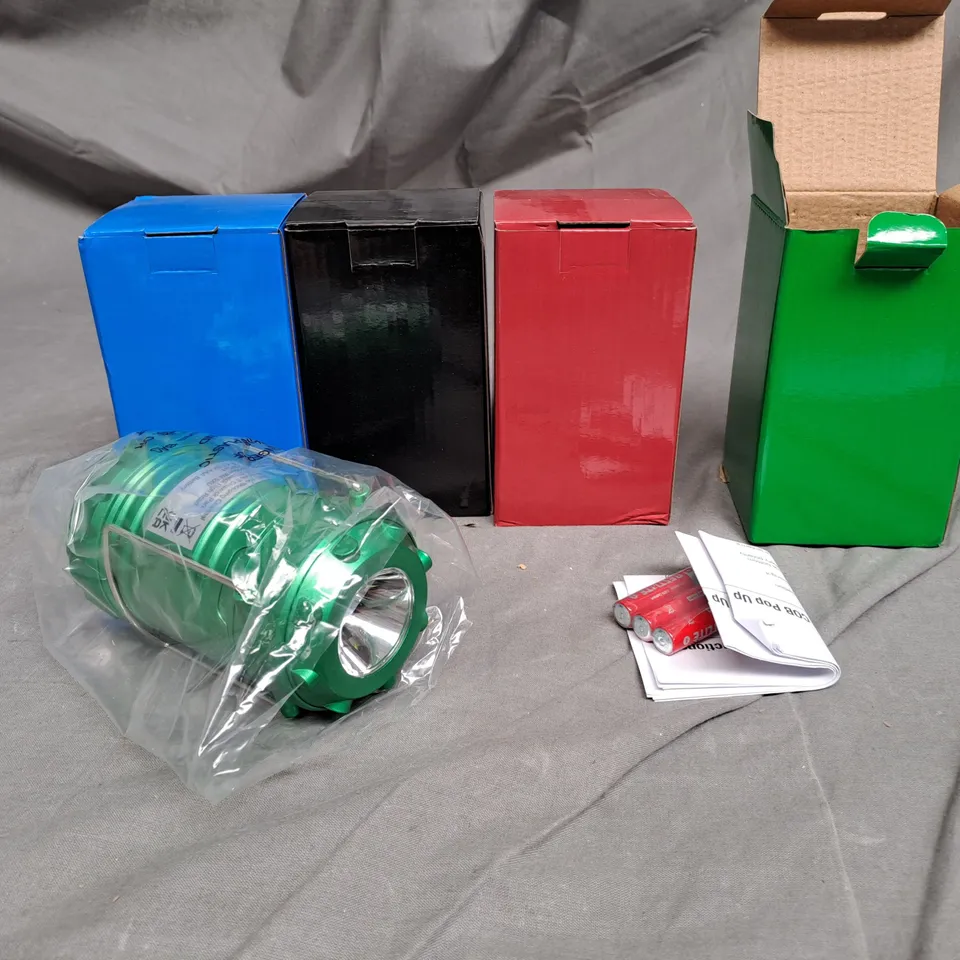 MINI COB POP UP LANTERN WITH FLASHLIGHT X4