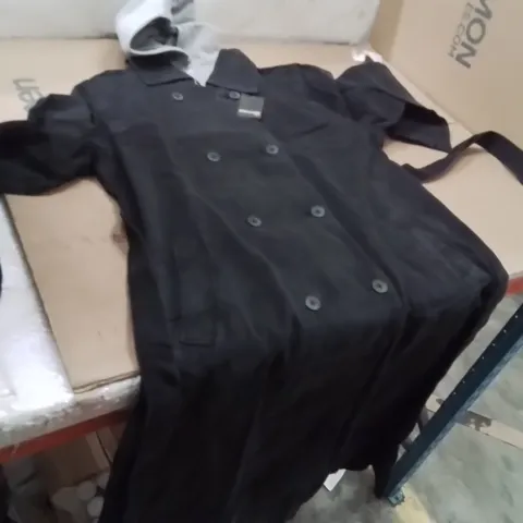 BOXED BRAND NEW APPROXIMATELY 7 JD WILLIAMS HOODED TRENCH JACKET BLACK SIZE 16