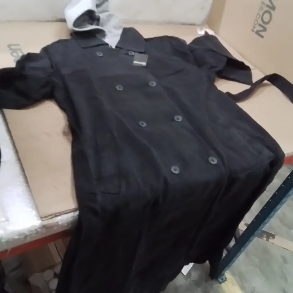 BOXED BRAND NEW APPROXIMATELY 7 JD WILLIAMS HOODED TRENCH JACKET BLACK SIZE 16