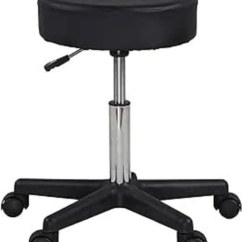 BOXED DISPLAY4TOP BLACK ADJUSTABLE ROLLING STOOL