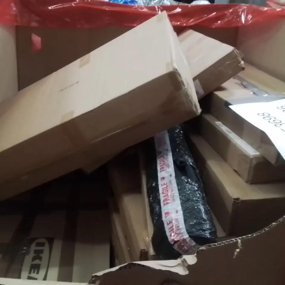 PALLET OF ASSORTED HOUSEHOLD GOODS AND PRODUCTS TO INCLUDE;SUITCASE,GRILL STAND,POPUP TENT