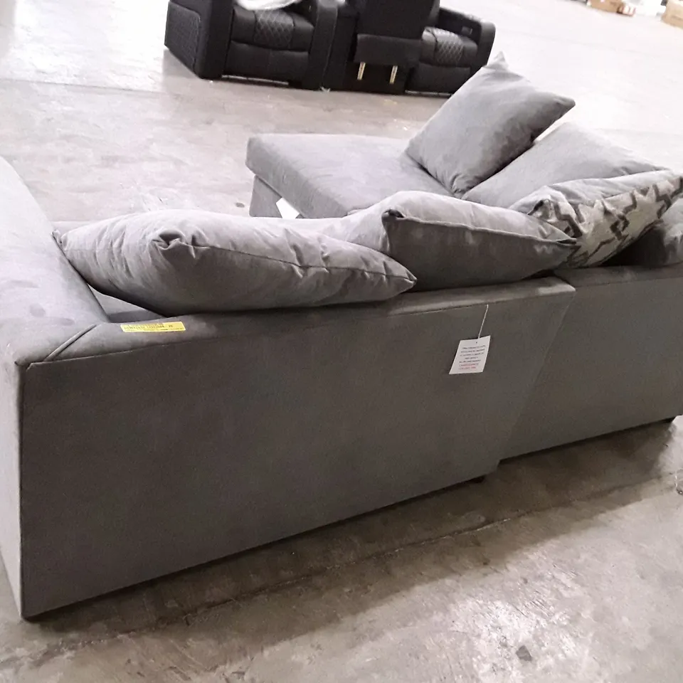 QUALITY DESIGNER ARABELLA 2-PIECE UPHOLSTERED CORNER SOFA - GREY FABRIC
