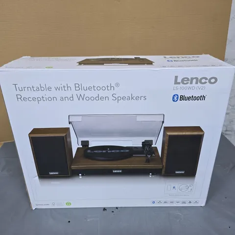 LENCO LS-100WD (V2) TURNTABLE WITH BLUETOOTH RECEPTION AND WOODEN SPEAKERS