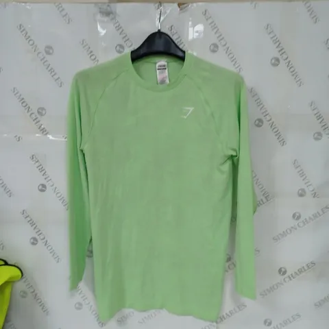 LONG SLEEVED LIME GREEN GYM SHARK TOP SIZE SMALL