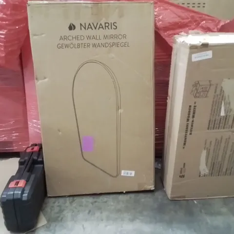 PALLET OF ASSORTED HOUSEHOLD GOODS AND PRODUCTS TO INCLUDE;WALL MIRROR,DOG SHEARERS,MONTESSORI WOODEN KITCHEN WHITE