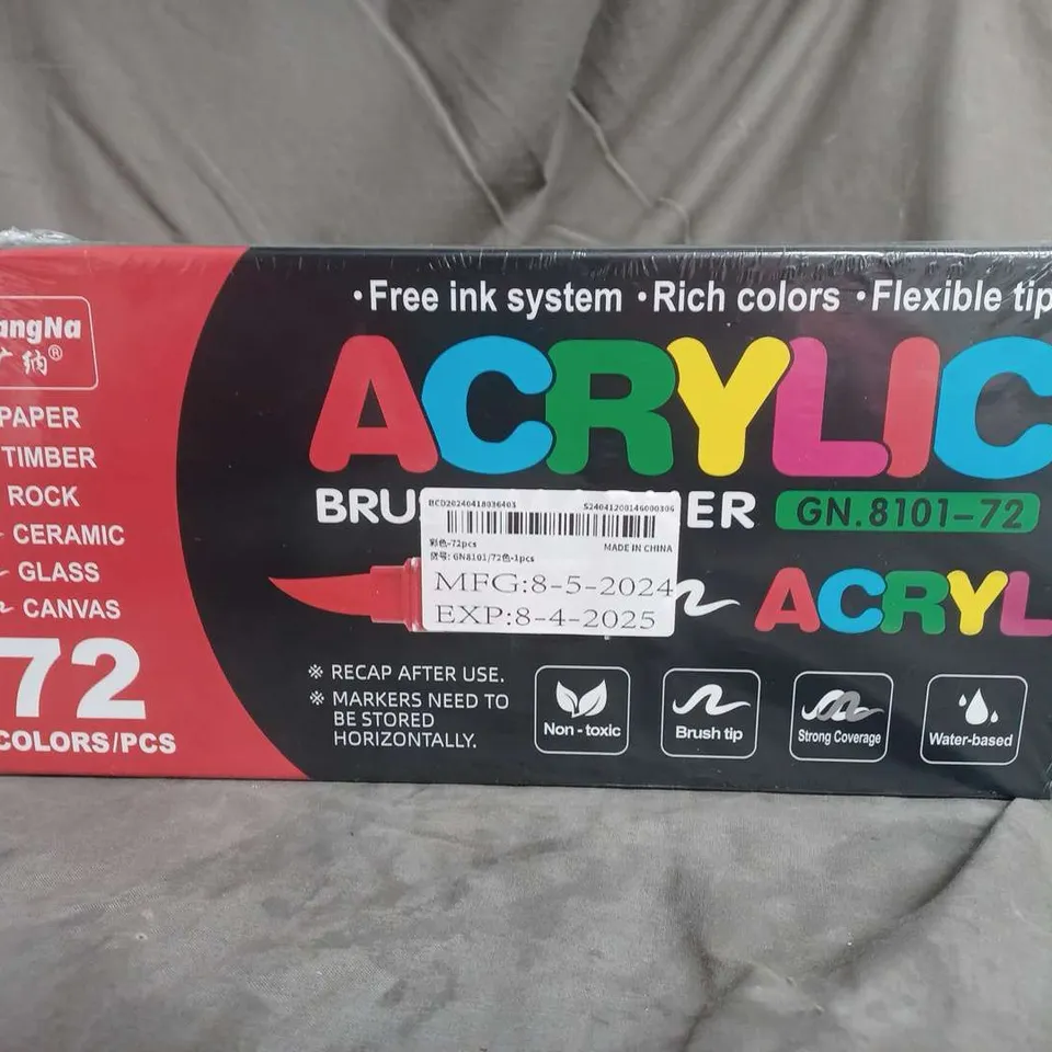 SEALED GUANGNA ACRYLIC BRUSH MARKERS 72PCES