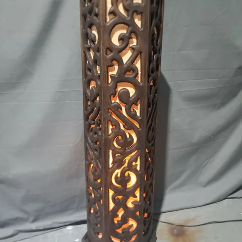 DECORATIVE WOODEN 105CM PEDESTAL FLOOR LAMP