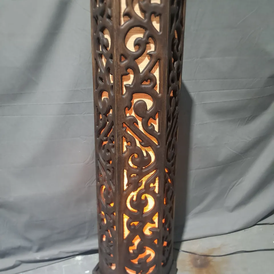DECORATIVE WOODEN 105CM PEDESTAL FLOOR LAMP