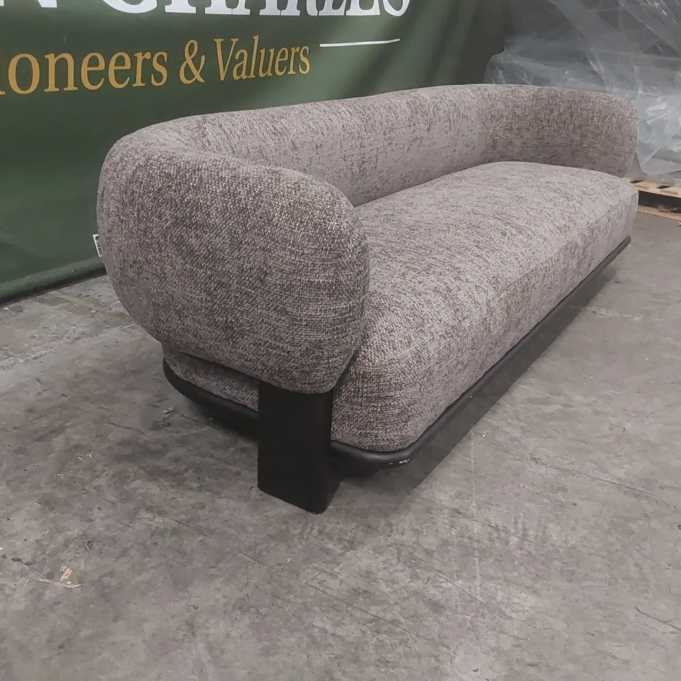 QUALITY DESIGNER DANETTI FLORENCE MOCHA CHUNKY WEAVE 3 SEATER SOFA