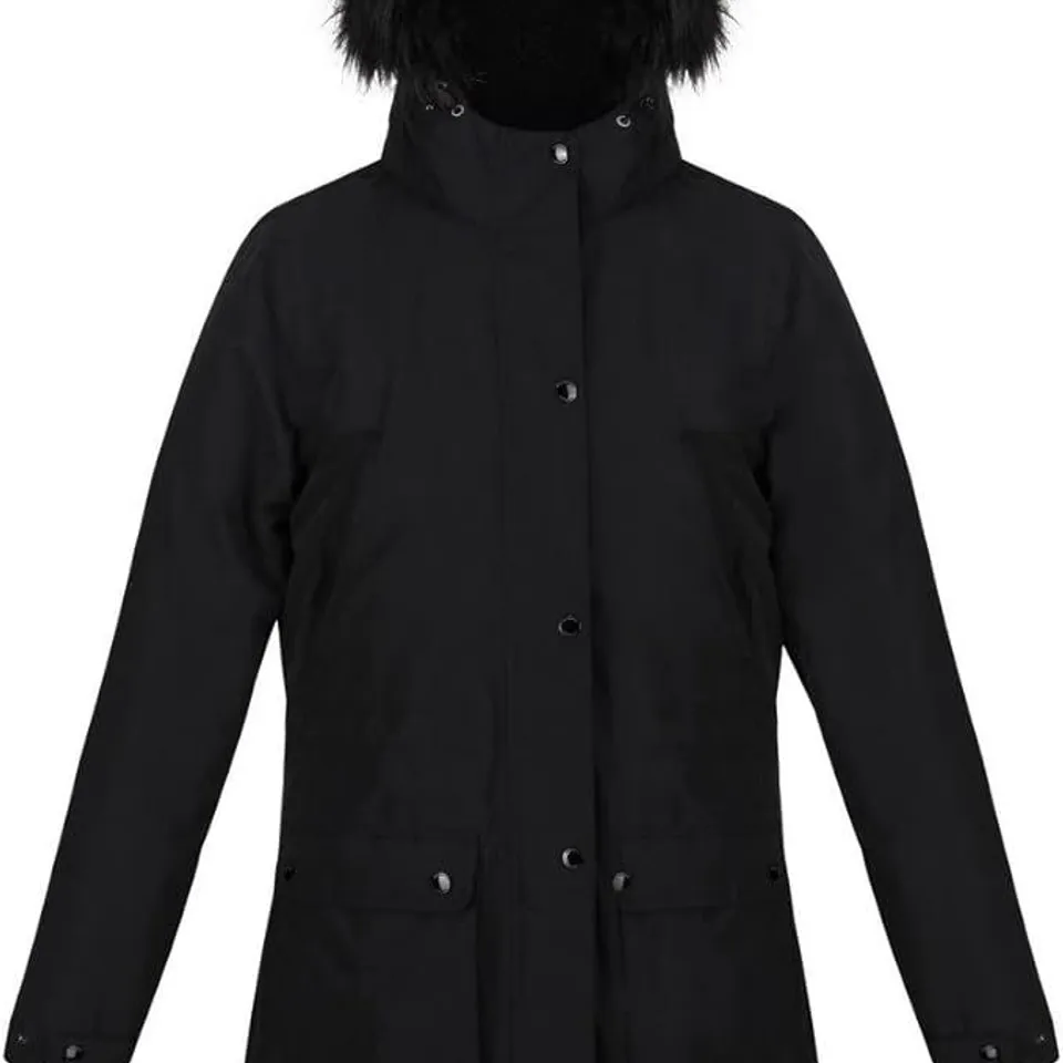 BRAND NEW REGATTA VOLTERA WOMENS HEATED PARKA IN BLACK - SIZE 12