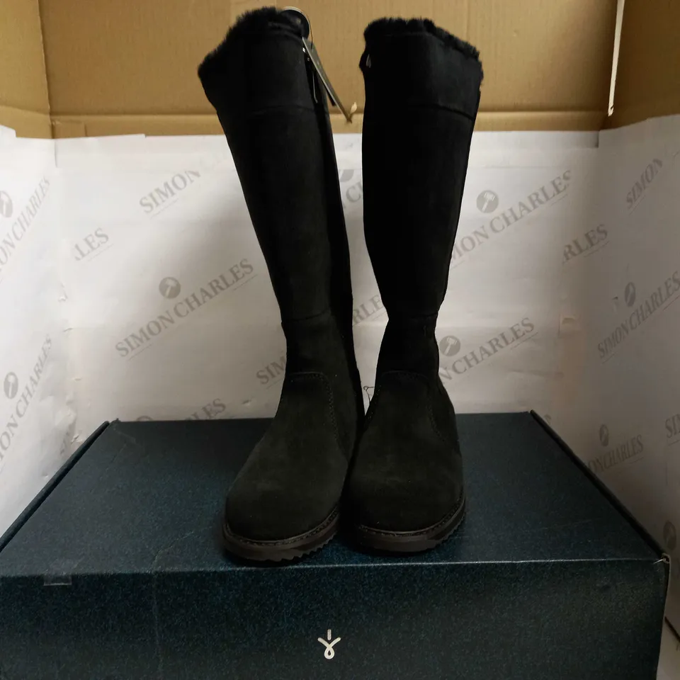 EMU AUSTRALIA MOONTA WATERPROOF KNEE LEATHER BOOTS BLACK UK SIZE 4