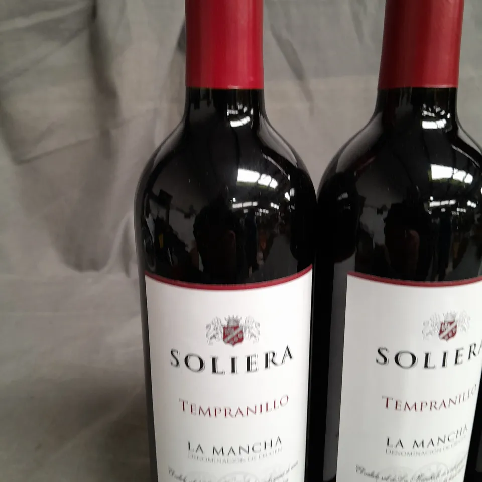 LOT OF 6 BOTTLES OF SOLIERA TEMPRANILLO RED WINE