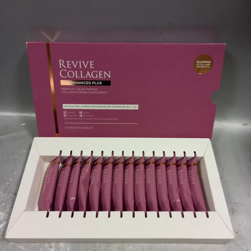 BOXED REVIVE COLLAGEN PREMIUM LIQUID MARINE COLLAGEN DRINK SUPPLEMENT 14X22G