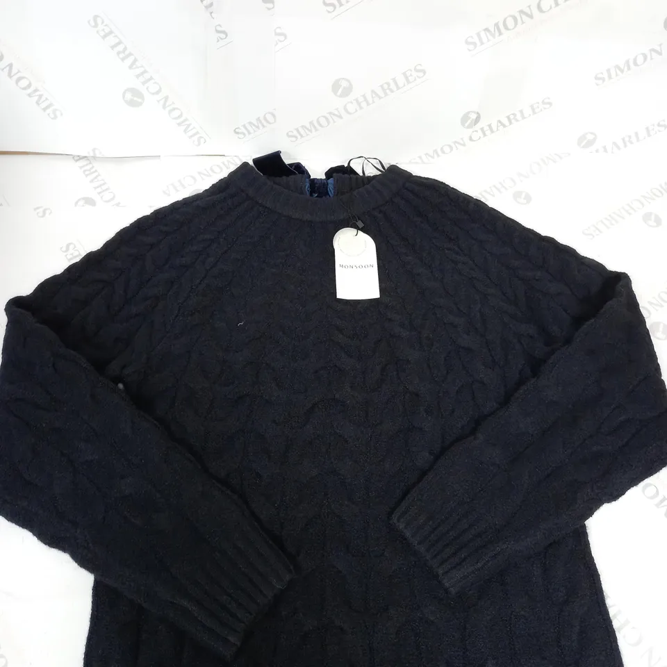 MONSOON NAVY KITTTED JUMPER SIZ S