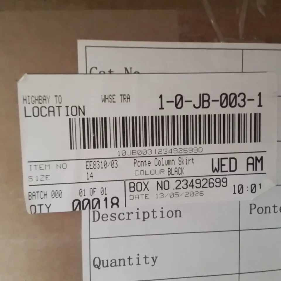 BOXED BRAND NEW APPROXIMATELY 18 JD WILLIAMS PONTE COLUM SKIRT BLACK SIZE 14