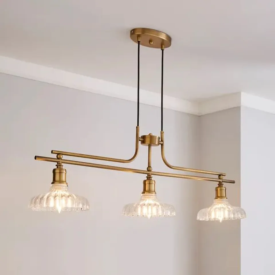 BOXED COLT ANTIQUE BRASS 3 LIGHT DINER CEILING LIGHT
