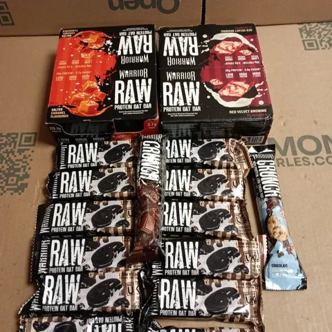 APPROXIMATELY 20 WARRIOR RAW PROTEIN OAT BARS VARIOUS FLAVOURS