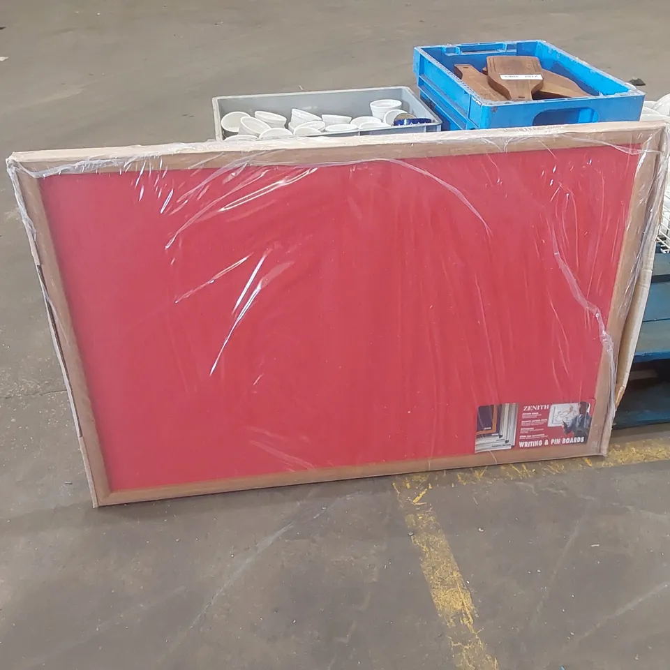 APPROX 13 x ZENITH NOBO WOOD TRIM NOTICE BOARDS - RED 