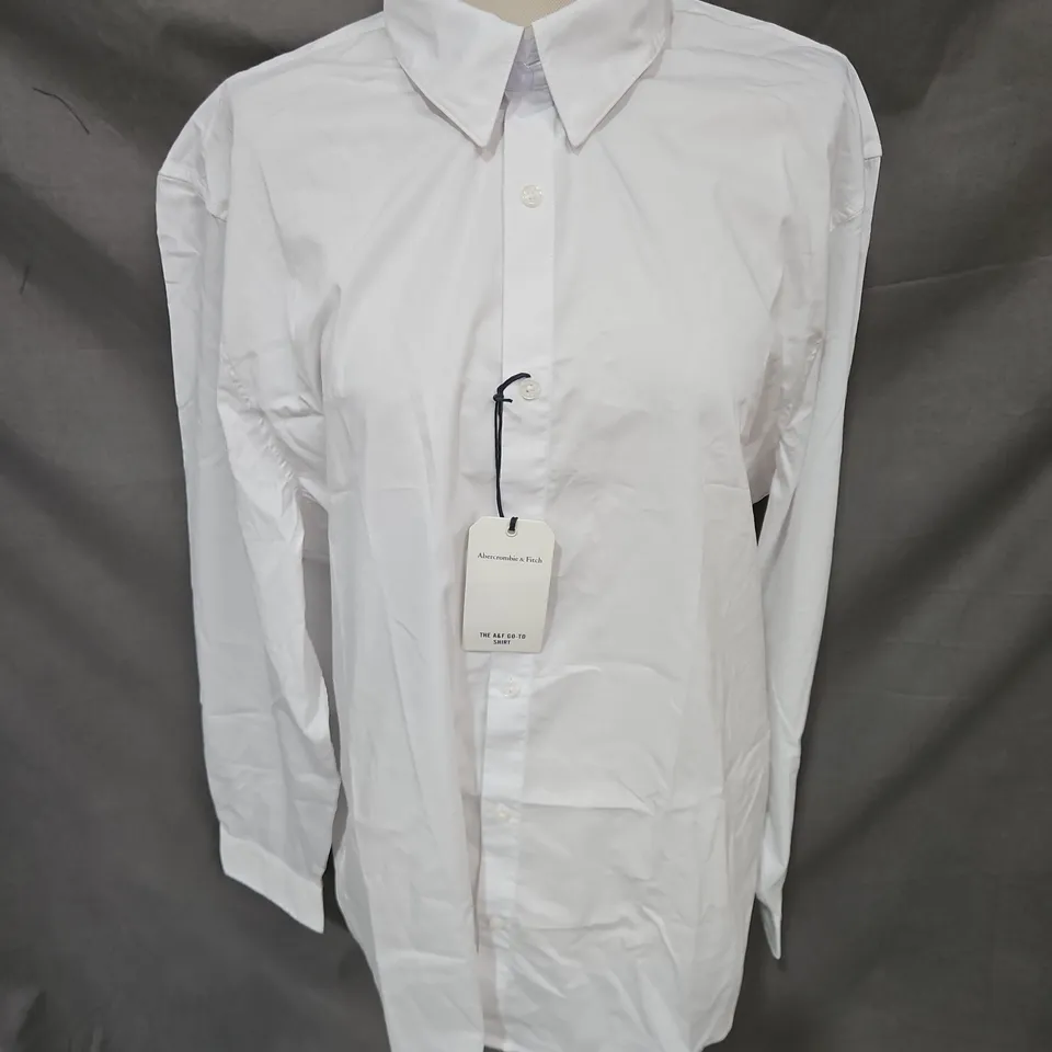 ABERCROMBIE & FITCH THE A&F GO-TO SHIRT IN WHITE SIZE 2XL