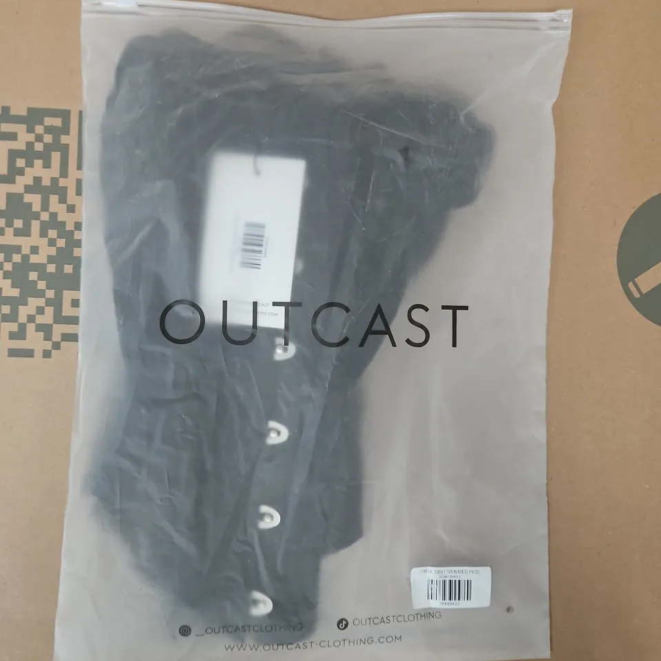 BAGGED OUTCAST LUBELA CORSET TOP IN BLACK SIZE SMALL