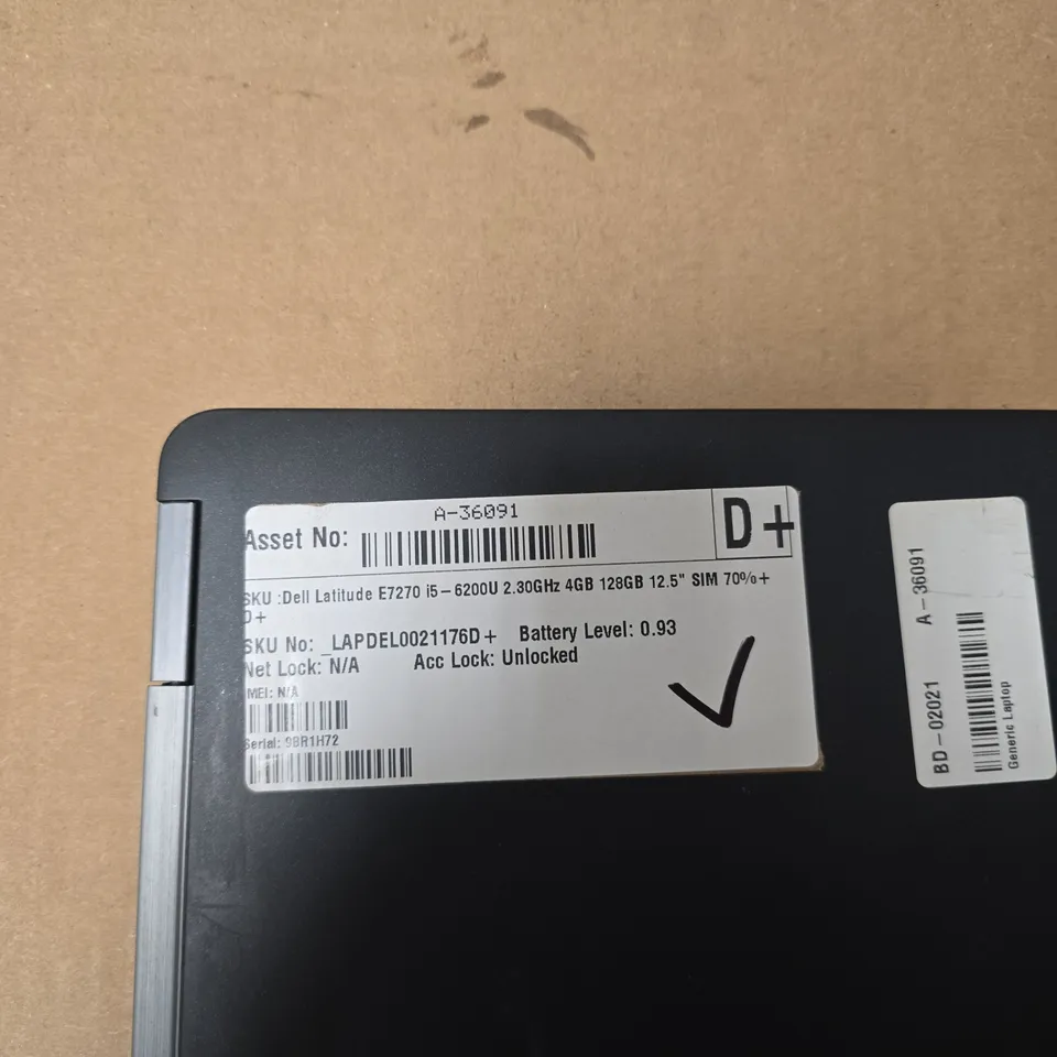 DELL LATITUDE E7270 LAPTOP – I5-6200U, 4GB RAM, 128GB SSD, 12.5" DISPLAY – SIM 70%+