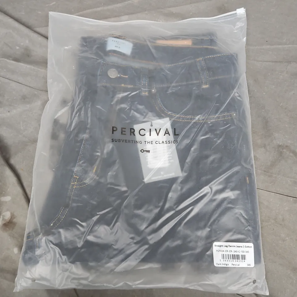 BAGGED PERCIVAL STRAIGHT DENIM JEANS IN DARK INDIGO - 34S