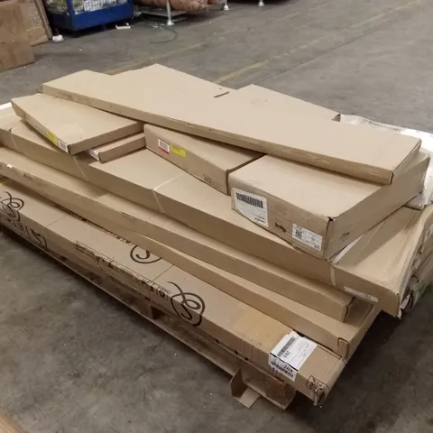 PALLET OF ASSORTED INCOMPLETE DESIGNER FURNITURE PARTS AND PIECES 