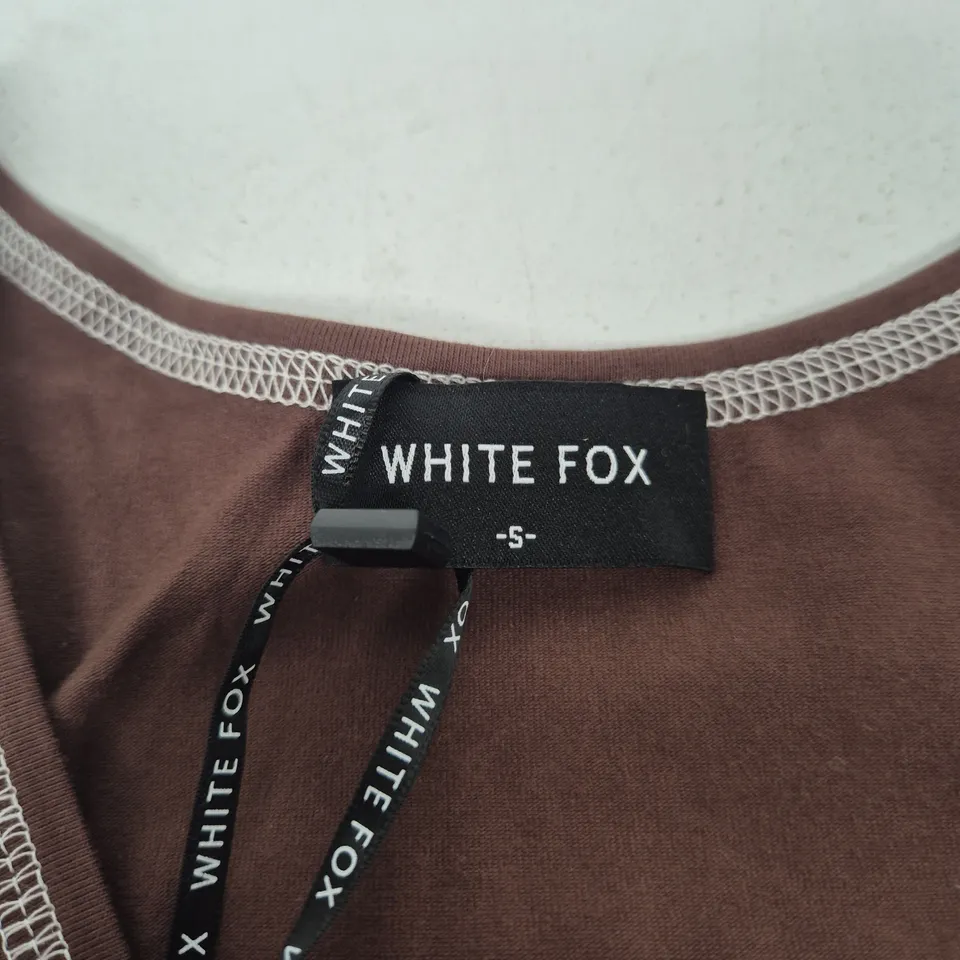 WHITE FOX WOMEN'S TANK TOP – BROWN WITH CREAM TRIM, SIZE S
