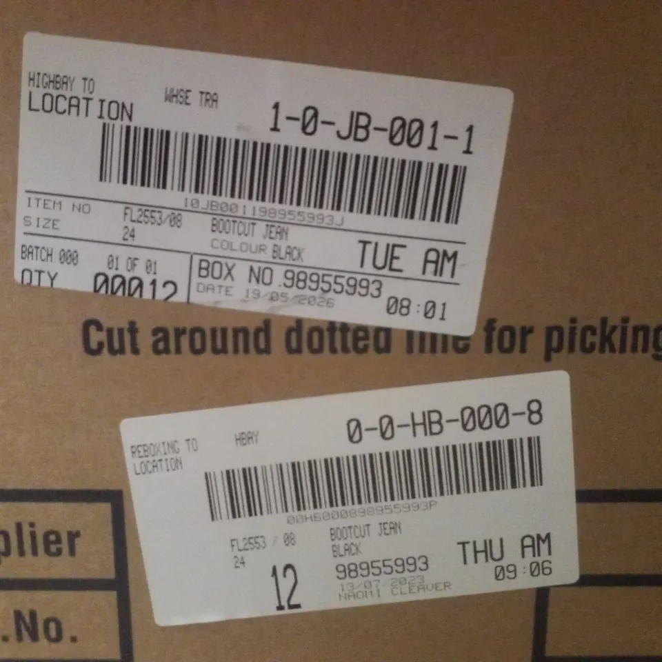 BOX CONTAINING APPROXIMATELY 12 BRAND NEW JULIPA BLACK BOOTCUT JEANS - SIZE 24