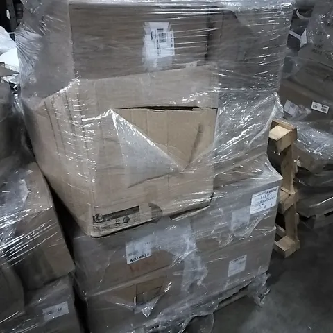 PALLET OF HOUSEHOLD ITEMS TO INCLUDE CEILING LAMPS, FLEXIBLE SANDING BLOCKS, PLASTIC STORAGE BOX AND OTHER ASSORTED ITEMS...