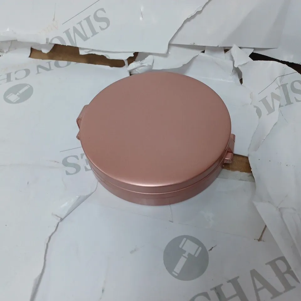 SIMPLY BEAUTY TRI-FOLD LED COMPACT MIRROR WITH 1X/5X/10X MAGNIFICATION - METALLIC ROSE GOLD