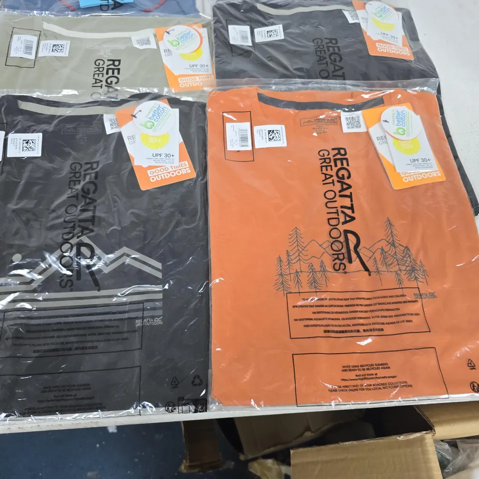 LOT OF 10 ASSORTED BRAND NEW REGATTA T-SHIRTS & IN VARIOUS STYLES, COLOURS AND SIZES