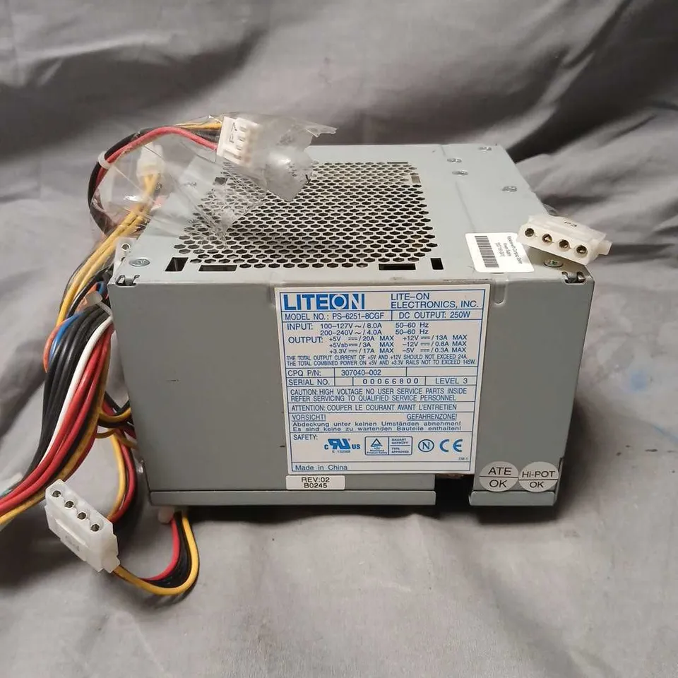 LITE-ON PC POWER SUPPLY UNIT PS-6251-8CGF – MULTI-CONNECTOR, COMPAQ SPARE PART