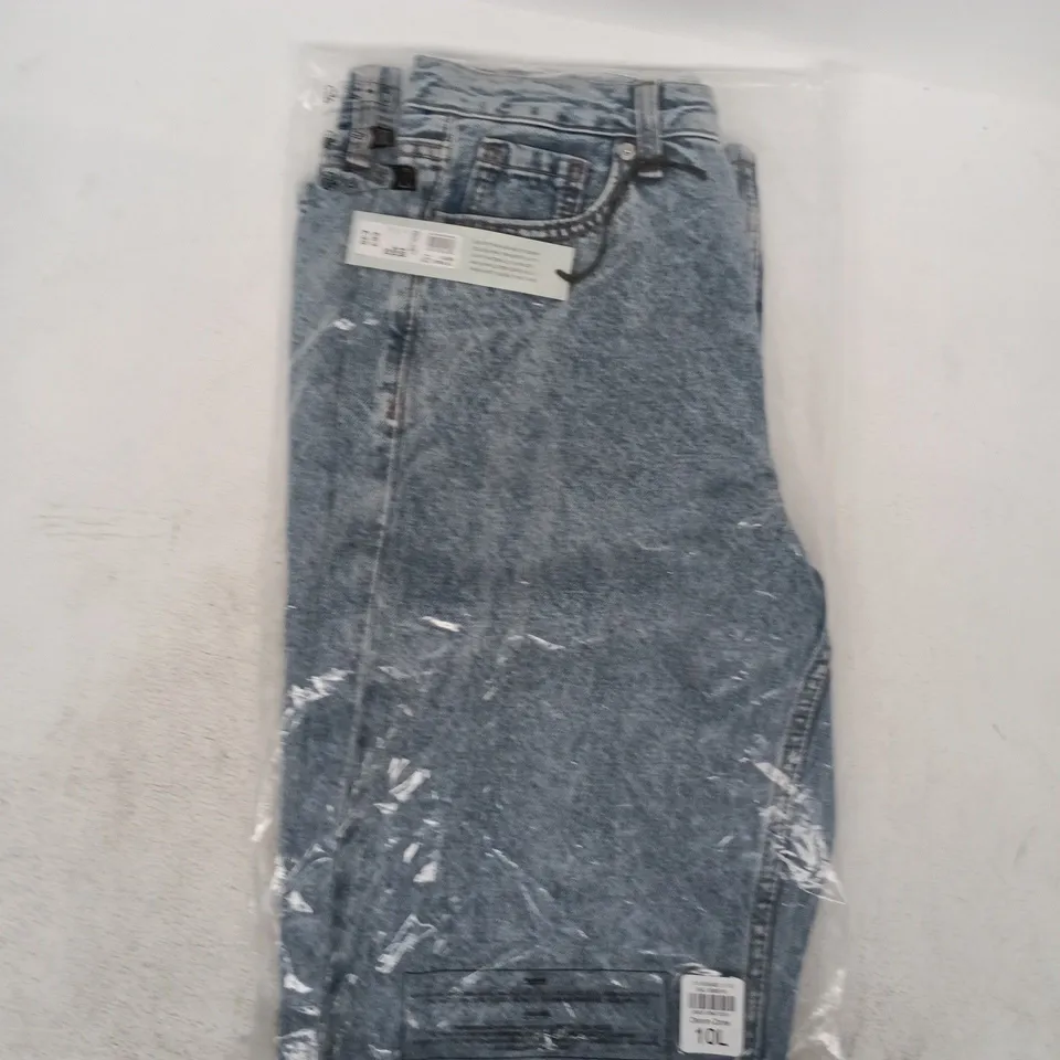 BAGGED RIVER ISLAND RELAXED STRAIGHT DENIM JEANS IN BLUE SIZE 10L