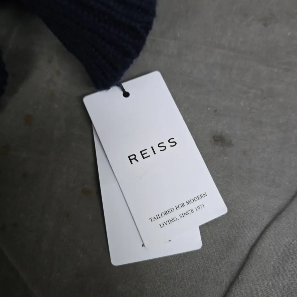 REISS LAURA-CABLE KNITTED TUNIC IN NAVY - MEDIUM