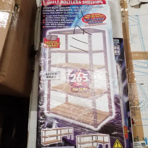 BOXED CLARKE CSM5265/30LG HEAVY DUTY BOLTLESS SHELVING (LIGHT GREY)